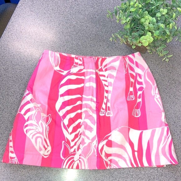 LILLY PULITZER Girls sz 10 super rare print pink zebra Skort Upcycle repurpose - Picture 4 of 5